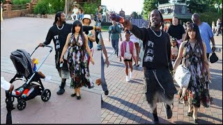 Cardi B totes comically large Chanel purse at Disneyland Paris with Offset and kids 😃✨✨✨ [upl. by Epolulot794]