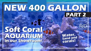 400 GALLON SOFT CORAL AQUARIUM IN OUR REEF AQUARIA DESIGN SHOWROOM PART 2 [upl. by Jenni181]