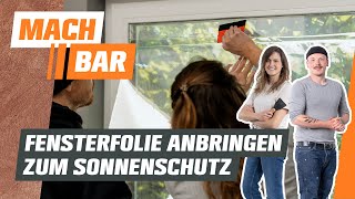 Fensterfolie anbringen zum Sonnenschutz  OBI [upl. by Yarahs]