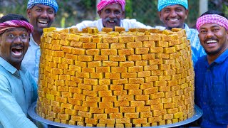 1000 MYSORE PAK  Traditional Mysore Pak Recipe Cooking in Village  Quick amp Easy Sweet Recipe [upl. by Nathalia]