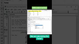 VBA Code Caculate Total shortsvideo vbacode [upl. by Kamilah]