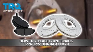 How to Replace Front Brakes 19941997 Honda Accord [upl. by Alderson]