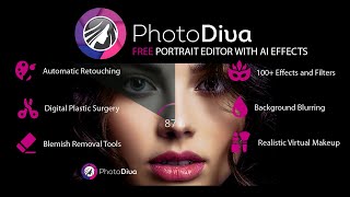 Free Portrait Editor  Photodiva Portrait Editor with OneClick AI Effects [upl. by Rabush]