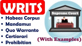 5 types of Writs in engConstitutional RemediesArticle32 amp 226fundamental rightindian polityupsc [upl. by Brina370]