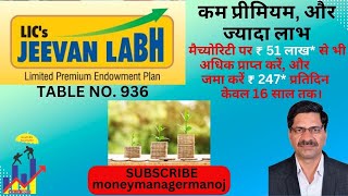 LICs Jeevan Labh Policy Plan No 936 [upl. by Hsejar]