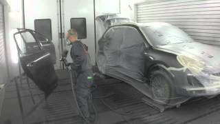 Painting a Porsche Cayenne S eHybrid with spies hecker paint [upl. by Eillas]