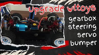 UPGRADE WLTOYS  gearbox servo steering bumper  124017 RC Buggy [upl. by Shanan]