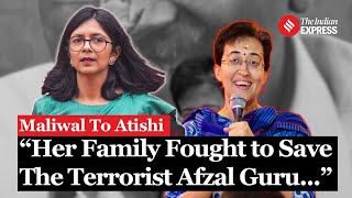 Swati Maliwal Calls Atishis CM Appointment Unfortunate Links Her Family to Afzal Guru Case [upl. by Faletti]