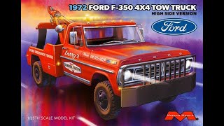 NEW FIRST LOOK 1972 Ford F350 4WD Tow Truck 390 125 Scale Model Kit Review Moebius Modelroundup [upl. by Marmawke]