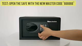 ExecutiveSafe Mini Pro Series Hotel Safes How to Program the Master Code [upl. by Marv]