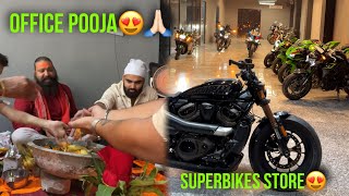 INDIA BIGGEST SUPERBIKE STORE KI POOJA😍❤️🔥 Bikers Heaven😍 [upl. by Aicyla]