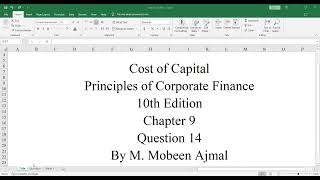 Cost of Capital Principles of Corporate Finance 10th Edition  Chapter 8 Q14 Brealey Myer Alen [upl. by Deedahs]