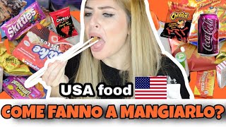 REACTION PAZZESCA 😱AL CIBO AMERICANO🇺🇸 COME fanno a MANGIARLO assaggio snack dolci e salati USA [upl. by Jaquenette]