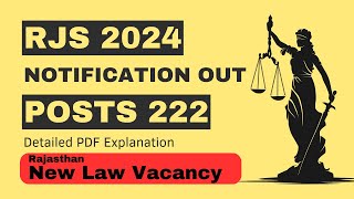 RJS VACANCY NOTIFICATION OUT  RJS POST 222  PDF EXPLANATION VIDEO  RJS VACANCY VIDEO law [upl. by Cochard978]