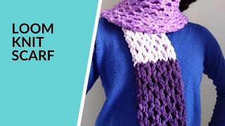 Loom Knit Honeycomb Stitch Scarf  Double Knitting [upl. by Alita]