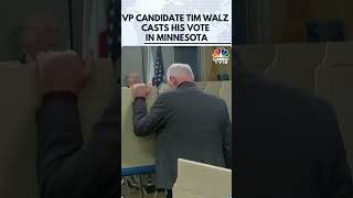 Democratic VicePresidential Candidate Tim Walz Casts His Ballot  US Elections  N18G  CNBC TV18 [upl. by Orsola]