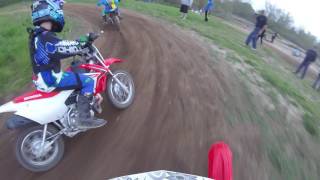 Jordan rides her Honda CRF 70 at Delta MX kids track 5716 Go Pro view [upl. by Htebazila648]