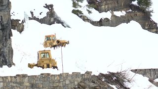 Plowing is underway on Going to the Sun Road in Glacier NP [upl. by Eiliak]