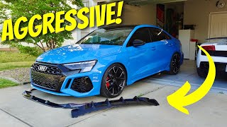 Installing A Massive Front Splitter And Rear Diffuser 2024 Audi RS3 8Y [upl. by Rawde]