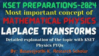 Laplace Transforms KSET 2024 Mathematical Physics [upl. by Nikral]