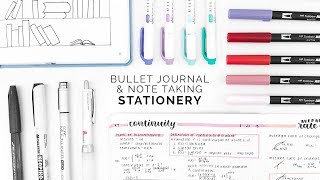 bullet journal  notetaking essentials ☕ stationery recommendations [upl. by Nyrehtak940]