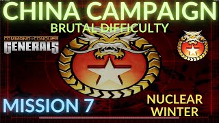 China Campaign Brutal Difficulty  Mission 7 Nuclear Winter CampC Generals Gameplay [upl. by Leiand]