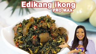 HOW TO MAKE VEGETABLE SOUP WITH UGU AND WATERLEAF  EDIKANG IKONG SOUP  POUNDED YAM WITH SYINIX [upl. by Papotto89]