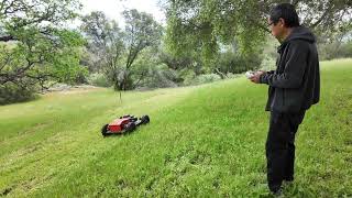 Remote controlled lawn mover easily cover large areas [upl. by Bar695]