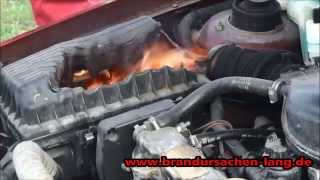 Luftfilter Brandversuch engine air filter fire experiment opel astra [upl. by Alemac103]