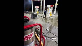 Ladies Under Pressure Cleaning a Local Gas Station Parking Lot [upl. by Kinsler64]