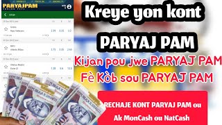 Kijan pou kreye Yon kont Paryaj Pam  Kijan pou jwe Paryaj Pam  fè retrè ou rechaje kont Paryaj Pam [upl. by Anirdnajela]