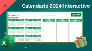 Calendario Interactivo 2024  SANT OFFICE  Archivo Descargable Gratis [upl. by Yusuk]