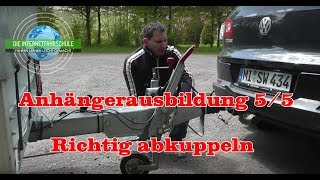 Anhängerausbildung Kl BE B96 B  Teil 5  Richtig abkuppeln  Fahrstunde Prüfungsfahrt [upl. by Anairdna]