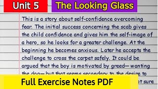 Class 11 English Unit 5 Life and Love The looking Glass  Exercise Question Answer Solution [upl. by Idna]