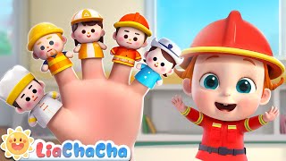 Finger Family Song Jobs Version  Police Firefighter  Kids Songs amp Nursery Rhymes  LiaChaCha [upl. by Ttennaej]