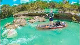 SKINNY WATER River KAYAK Fishing 30 Mile Trip On The Guadalupe River [upl. by Lontson]