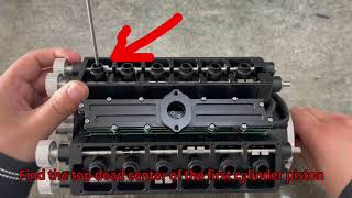 Timing Belt Installation for ENJOMOR V12 DOHC Gasoline Engine Model  EngineDIY [upl. by Oileve]