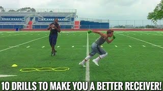 10 RECEIVER DRILLS THAT WILL TAKE YOUR GAME TO THE NEXT LEVEL [upl. by Yenduhc]