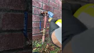 replacing a main shut off valve on copper line plumber plumbing soldering [upl. by Joelynn]