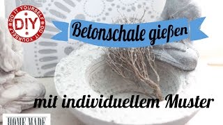 How To I Betonschale mit individuellem Muster I Deko Inspirationen Selbstgemacht [upl. by Symer]