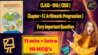 CLASS 10 CH5  MCQ 1 TO 10  ARITHMETIC PROGRESSIONS  202425  PREVIOUS YEAR Q  CBSE  NCERT [upl. by Arihsay]