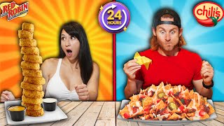 We Ate The UNHEALTHIEST Appetizers At Chain Restaurants For 24 Hours [upl. by Aihtyc337]