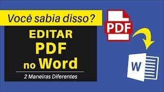 Como Editar PDF no Word com Facilidade  2 Maneiras [upl. by Vescuso]