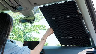 Retractable Car Windshield Sun shade Review 2020 —— Convenient and Adjustable [upl. by Nitniuq]