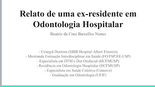 Rotina de um Residente em Odontologia Hospitalar da USP [upl. by Fonz]