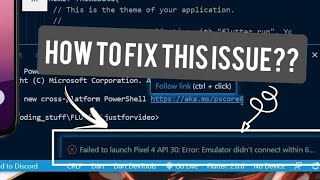 How to solve emulator failed to launch  connect to VS Code issue Working  March 2023 [upl. by Larochelle]