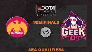 Jinesbrus vs Geek Fam Game 1  Dota Summit 11 SEA Qualifiers Semifinals [upl. by Naffets396]