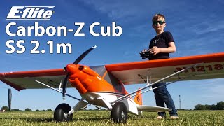 Paul flies his Eflite CarbonZ Cub SS 21m  EFL124500  RC semi scale airplane from Horizon Hobby [upl. by Yran]