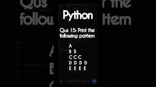 15 Write the program to print the following pattern  Program  Coding  Python [upl. by Kapoor891]