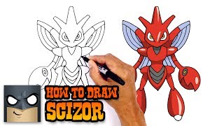 How to Draw Pokemon  Scizor  Step by Step [upl. by Aileno]